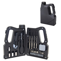 Ensemble d'outils multifonctionnels pour la maison, portable et personnalisable, 21 pièces, étui rigide en PP, acier au carbone, outils à main, cadeau promotionnel d'urgence pour la maison
