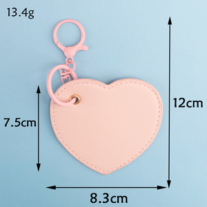 Patchs thermocollants brodés coréens et japonais pour porte-clés et sacs de voyage DIY, avec motifs cœur colorés en cuir, à repasser, de forme rectangulaire - Product Image 2