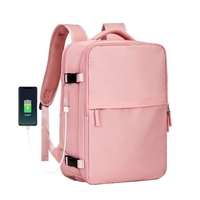 Mochila de viaje impermeable grande para hombre y mujer, compartimento para ordenador portátil deportivo de negocios personalizado extensible para senderismo con puerto de carga USB