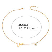 Collier de luxe en or 18 carats PVD avec calligraphie arabe, collier en acier inoxydable 316L avec fleur en coquille pour femmes, cadeau pour l'Aïd al-Adha