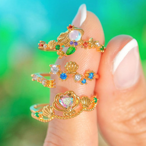 Nuevo Anillo Ajustable Abierto con Diseño <span class=keywords><strong>de</strong></span> Flor y Animal <span class=keywords><strong>de</strong></span> Circonita Dulce y Colorida <span class=keywords><strong>para</strong></span> Mujeres y Niñas - Product Image 2