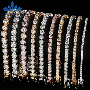 Bracelet tennis pour homme en or blanc 10k 14k brillant, diamants de laboratoire DEF VVS, chaîne à maillons de luxe, cadeau de fiançailles ou de mariage - Product Image 3