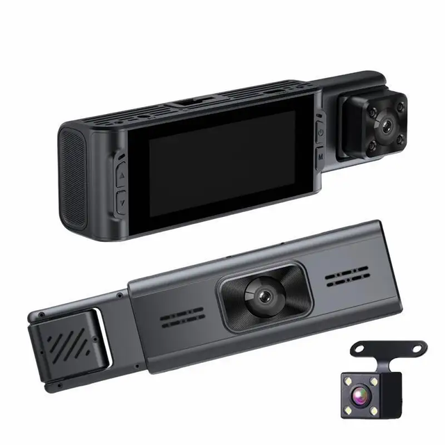 OEM Factory 3 Control Channel Dash Cam 3 Inch 1080P Vehicle 3 Way Camera 170°Cycle Recording for Car