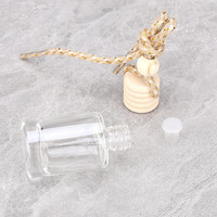 Bouteille en verre transparente cylindrique avec bouchon à vis personnalisé, 5 ml, 8 ml, 10 ml, pour désodorisant de voiture, flacon de parfum, décoration suspendue, diffuseur de voiture