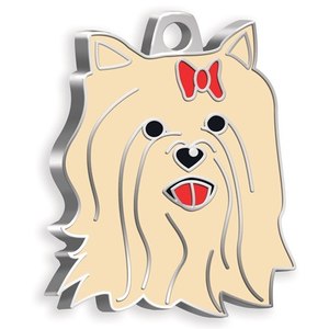 Placa de Identificación para Perro Yorkshire, Color Crema, Adorno para Collar de Mascotas - Product Image 1