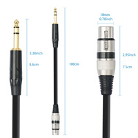 Câble micro équilibré 1/4 TRS 3,5 mm mâle vers XLR femelle, blindage tressé, connecteurs plaqués or, marque OEM pour amplificateur/haut-parleur