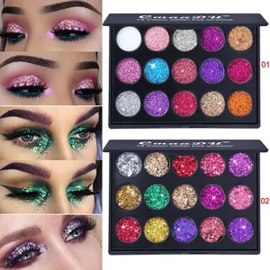 CmaaDu 15 Colors <b>Gold</b> Scallion Powder Diamond <b>Glitter</b> <b>Eyeshadow</b> Tray Shimmering Dazzling Universal Waterproof Easy to Color - Product Image 2