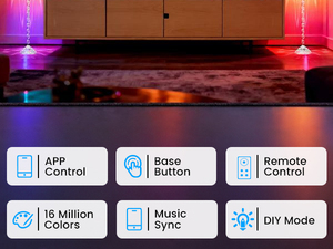 RGBIC LED Smart Crystal Floor <b>Lamp</b>, Modern Floor Corner <b>Lamp</b>, Tall Indoor Color Changing App <b>Remote</b> <b>Control</b> Music - Product Image 5