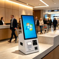 Kiosque tactile de libre-service de bureau, terminal de paiement automatique tout-en-un sous Windows avec imprimante thermique, lecteur de cartes RFID et scanner QR
