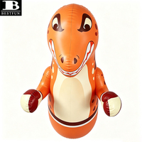 Sac de frappe gonflable durable pour enfants, base rebondissante, jouet de boxe gonflable en forme de dinosaure orange pour la remise en forme des tout-petits et la salle de sport