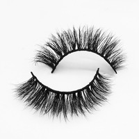 Cils naturels Vente en gros 3d Vrai Vison Volume Court Cils de vison Messy Fluffy Strip Lash Vendor Bulk
