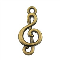 Breloque Clé de Sol Polie en Alliage de Zinc Argent Vieilli, Symbole Musical pour Cadeaux d'Enseignants de Chorale