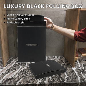 Custom Black Luxury Biodegradable Matt Lamination Art Paper Folding Envelopes Packaging T-shirt <b>Box</b> - Product Image 2