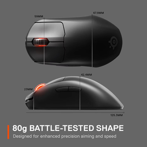 <span class=keywords><strong>Souris</strong></span> de jeu <span class=keywords><strong>sans</strong></span> <span class=keywords><strong>fil</strong></span> <span class=keywords><strong>SteelSeries</strong></span> Prime Mini FPS, 73g, ultra-légère, interrupteur magnétique optique, <span class=keywords><strong>souris</strong></span> Esports pour petites mains - Product Image 3