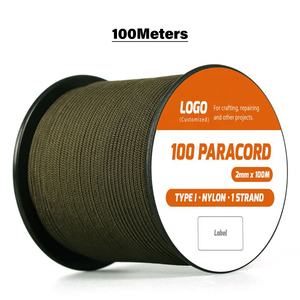 Cuerda de paracaídas resistente de 1 núcleo, cuerda de nailon de supervivencia de 100lb, Paracord de <span class=keywords><strong>2mm</strong></span>, Color personalizado, venta al por mayor - Product Image 6