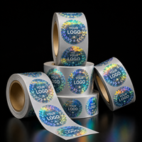 Étiquettes holographiques personnalisées en rouleau, autocollants rectangulaires avec logo pour l'emballage et l'expédition des petites entreprises, sceau de marque OEM ODM
