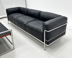Divano Sezionale in Pelle <span class=keywords><strong>Contemporaneo</strong></span> Corbusier - Set Lusso <span class=keywords><strong>Moderno</strong></span> Minimalista per <span class=keywords><strong>Soggiorno</strong></span> - Product Image 3