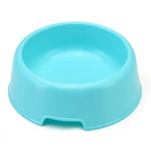 Blue Round Pet Dog Cat Plastic Bowl Durable Food Drink Feeder Bowl Candy Colors Feeding Dish Bowl