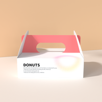 Conception de logo personnalisé Boîte d'emballage de beignets Boîte en carton de papier avec poignée pour la boulangerie Biscuits Gâteau Donuts