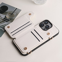 Étui de protection pour iPhone 18 Pro Max avec porte-cartes et cordon, compatible avec les coques de téléphone iPhone 17, 16, 15, 14, 13
