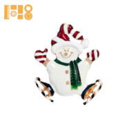 Broche de la Série Noël 2026, motif Arbre de Noël, Élan, Chapeau, Flocon de neige, Fleur de poitrine, avec décoration en strass et émail goutte d'huile