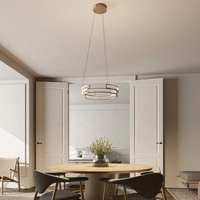 Lustre LED moderne en aluminium, or et noir, pour salon et chambre à coucher