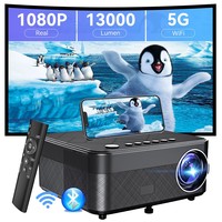 Projecteur 4K Android Smart Wifi Led Google Tv Projecteur 2024 Jeu Projecteur 600 Ansi 13000 Lumens 1080P Pour Écran 180 Pouces
