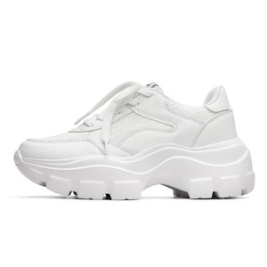 Baskets compensées pour femme, chaussures de sport, autres tendances, en cuir et maille, chaussures épaisses pour femmes - Product Image 3