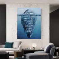 북유럽 인쇄 벽 그림 거실 현대 성공의 빙산 캔버스 포스터 풍경 동기 부여 캔버스 벽 아트