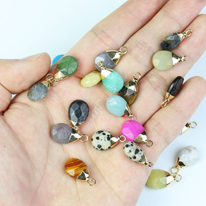 Ciondolo e Charm in Cristallo <span class=keywords><strong>Naturale</strong></span> a Goccia Sfaccettata, Piccoli <span class=keywords><strong>Ciondoli</strong></span> in Pietra Preziosa per Creazione di Gioielli, 15x10mm - Product Image 1