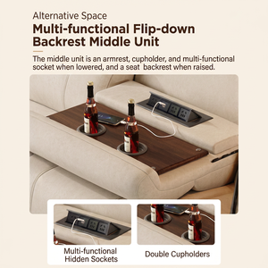 Sofá Moderno de Lujo en Forma de L, Sofá de Tela de Tres Plazas, Extensible, Reclinable, Eléctrico, Muebles para Sala de Estar - Product Image 4