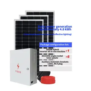 Langle kit panel tenaga surya, kit pembangkit listrik panel tenaga surya, Set lengkap 5000W 3KW 6KW 8KW 10KW