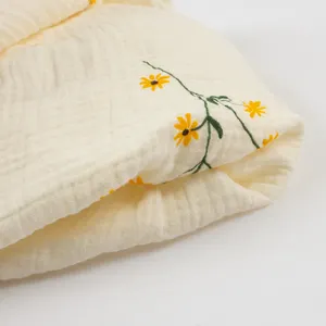 Lençóis de berço de musselina premium com estampa de algodão orgânico 100% personalizado, lençóis de berço personalizados para bebês