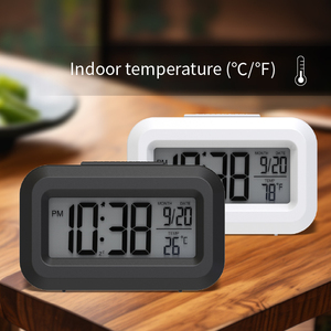 Réveil numérique électronique LCD <span class=keywords><strong>avec</strong></span> date, minuteur, rétroéclairage LED, <span class=keywords><strong>radio</strong></span>, design carré pour chambre et école, usage promotionnel - Product Image 3