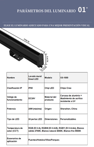 Projecteur mural HK Factory SS-1000 100Lm/w RGBW DC24V IP65 CRI90 Haute luminosité Économe en énergie Prix de gros Villa de luxe OEM&ODM - Product Image 2
