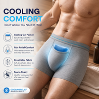 Calzoncillos de sauna refrescantes de modal gris suave, transpirables, con bolsa de hielo, ropa interior de sauna, certificación GOTS, bolsa 3D en U, certificación EPR, calzoncillos refrescantes.