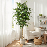 Haute qualité 210cm arbre de Ficus artificiel Faux plante en pot arbre artificiel pour la décoration de jardin à la maison