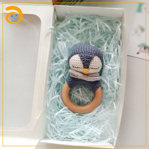 <span class=keywords><strong>Penguin</strong></span> Crochet Bambino di Cura Bracciali di Legno Massaggiagengive Silicone Ciuccio Succhietto Clip Sensoriale Giocattoli Dentizione Del Bambino Per Il Regalo - Product Image 3