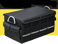 Organisateur de coffre de voiture pliable imperméable à plusieurs compartiments durable Grande capacité Boîte de rangement de coffre de voiture réfléchissante avec couvercle