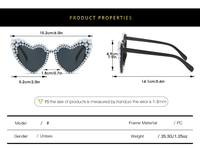 Nicro Original usine haute qualité ABS perle diamants amour en forme de coeur lunettes de soleil douche nuptiale décoration de fête de mariage