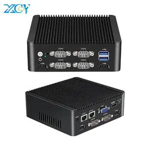 Computador Industrial Fanless Quad Core N5000 J4125 RS232 RS485 GPIO IOT Ubuntu Linux Mini PC para Publicidade Bancária