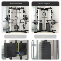 Mesin Kabel Crossover Gym Rumahan Multifungsi Rak Squat dengan Beban 70kg untuk Lat Pulldown, Low Row, Chest Fly, dan Latihan Seluruh Tubuh