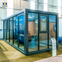 Conteneur de bureau de haute qualité 20 pieds, maison conteneur en acier de luxe, villa modulaire préfabriquée, conception de cabane, maisonnette détachable et pliable