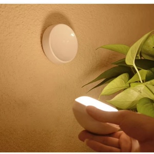 Round Intelligent LED Human Body Sensor <b>Wireless</b> Night Light Charging Unplugged Automatic Light Control Household Bedroom - Product Image 6