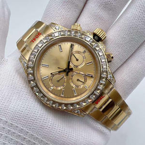 Reloj de diamantes de oro de alta calidad Relojes de diamantes de circón para hombres - Product Image 6