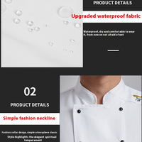 Uniformes de chef de cuisine haut de gamme à manches longues, vêtements de cuisine confortables et tenues de serveur brodées pour hommes/femmes dans les restaurants chinois-occidentaux