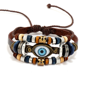 สร้อยข้อมือหนังถักมือจากยุโรปอเมริกา ขายส่ง N230341 - Product Image 3