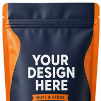Sachet Doypack Personnalisé Imprimé pour Emballage de Noix Mélangées, Sachet Mylar à Fermeture Éclair pour Snacks Artisanaux, Céréales et Graines