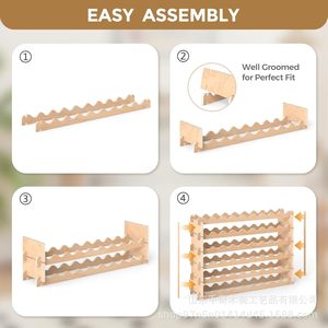 Range-bouteilles empilable en bois 6 niveaux en bouleau, autoportant, pour caves - Product Image 5