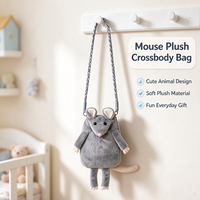 Sac bandoulière en peluche de rat personnalisé en usine, mignon sac à main en fourrure de souris pour enfants, cadeau